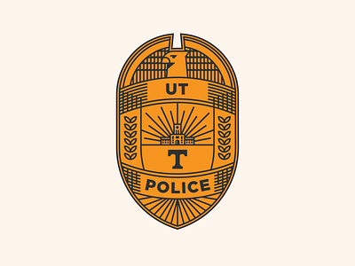 Police Badge pt. III badger eagle illustration knoxville police tennessee university of florida wings