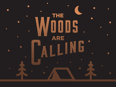 The Woods Are Calling adventure calling knoxville moon stars tennessee trees typography woods