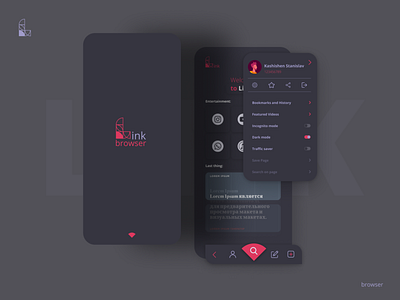 Ui/Ux Design "Link" Browser animation app branding design follow like logo minimal ui ux web website