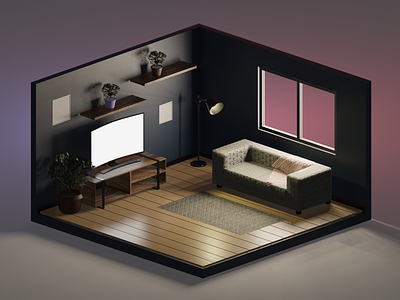 3D Room. Render Blender 3d 3d interior 3d isometric 3d render 3d room blender render cycles render design graphic design illustration minimal render room