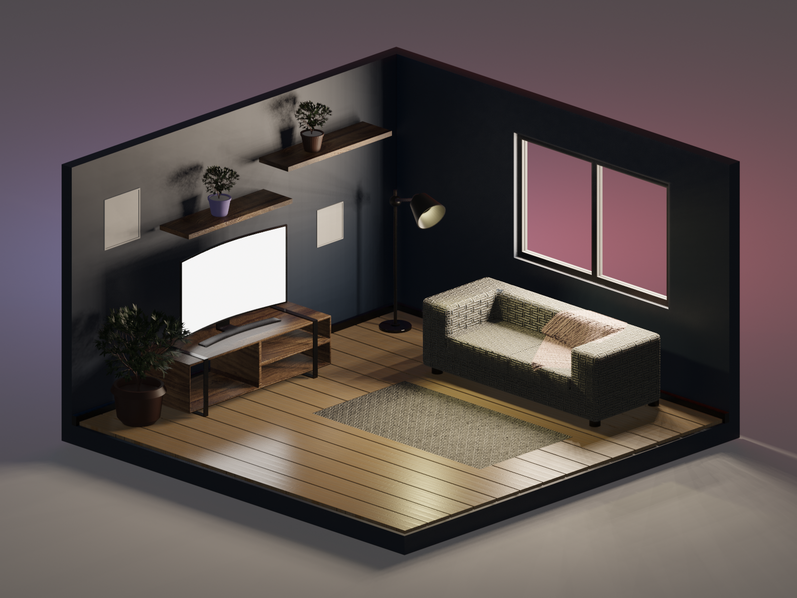 3D Room. Render Blender by Kashchishen Stanislav on Dribbble