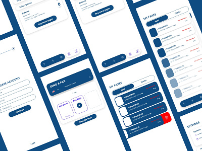 UI Design. A beautiful and professional UI for a fax-sending app app apple application beautiful design development flat icon illustrator minimal mobile mobile app mobile app development mobile design ui ux web website