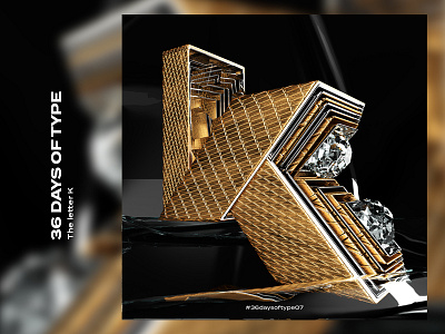 36 Days of Type | K 3d 3dtype adobedimension art graphics k letters type typography