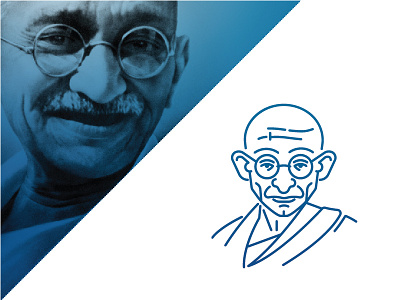 The Mahatma art daily desiconography design flat gandhi icon india line minimal project vector