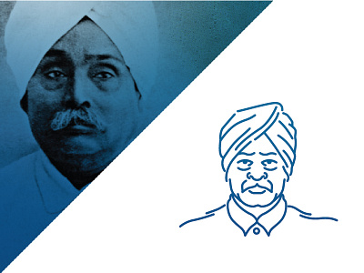 Lala Lajpat Rai art daily desiconography design flat graphic icon india line minimal punjab vector