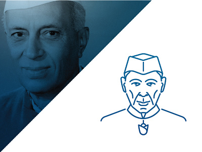 Pandit Jawaharlal Nehru art daily desiconography design flat graphic icon india line minimal nehru vector