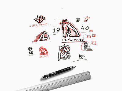 Sketch | logo behindthescene branding exploration graphic identity india logo pencil shape sketch typography wip