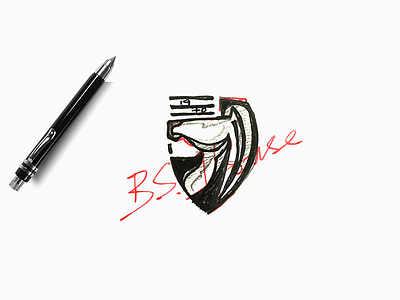 B.S. House | Logo Sketch behindthescene branding exploration graphic identity india logo pencil shape sketch typography wip