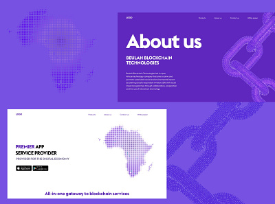 Blockchain Website Landing Page about page africa blockchain design uiux