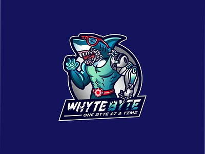 Shark Cyborg Character Logo