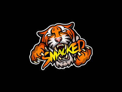 Tiger Mascot Logo black esport gaming orange tiger tiger logo tiger mascot twitch