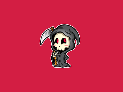 Chibi Grim Reaper anime characterdesign chibi cute cute art design esport esports grimreaper illustratedlogo illustration illustrator logodesign reaper