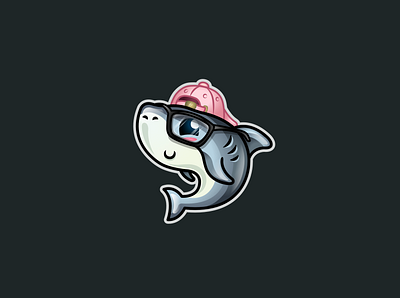 Cute Shark Illustration animal animal art blue chibi cute cute animal design gaming graphicdesign grey illustration kawaii logo logodesign mascot pink shark shark logo