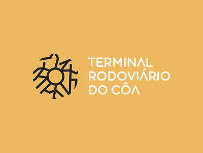 Terminal Rodoviário do Côa brand identity busstaion design foz coa logotype map view rock art wheel