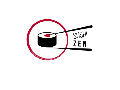 Logo Sushi Zen design icon illustration illustrator japan logo logochallenge logocore logodesign restaurant sushi logo typography