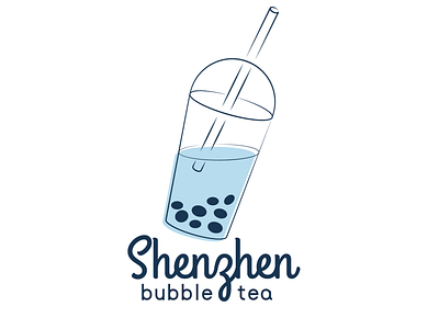 Shenzhen Bubble Tea Logo branding bubble tea flat icon illustration illustrator kawaii logo logochallenge logocore logodesign minimal monoline monoline logo