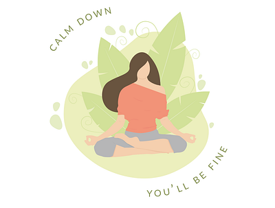 Calming mantra coronavirus covid19 design dribbbleweeklywarmup flat flatdesign girl illustration green illustration illustrator minimal minimal illustration minimalist pastel colours relax typeface typography vector yoga yoga illustration