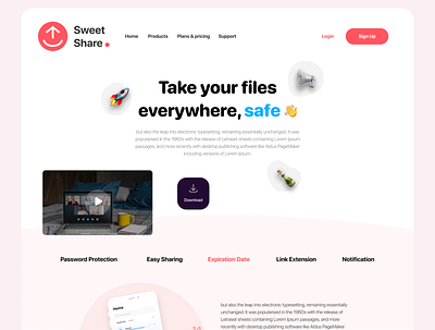 Sweet Share Vr2 Landing page app download landing page sharing upload web design