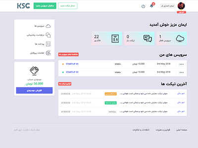 Ksc Dashboard control panel dashboard dashboard template iran ksc panel ui ux xd