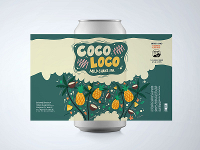 Coco Loco Milkshake Beer Can beer beer art beer can beer label coconut pineapple