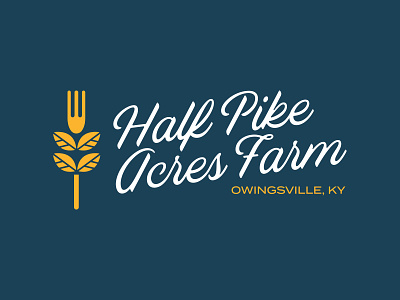 Half Pike Acres Farm branding design farm farm to table illustrated logo