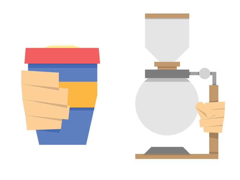 Coffee Illustrations - WIP coffee keepcup siphon illustrated