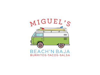 Miguels Beach'n Baja baja beach bus illustrated tacos volkswagon vw