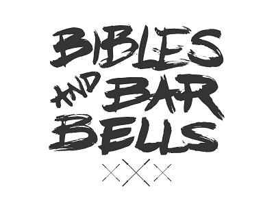 Bibles & Barbells brush handlettered ink lettering