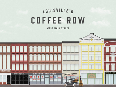 Louisville Coffee Row coffee illustrated louisville poster whiskey row