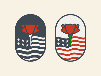 Flower Flag america carnation flag logo usa