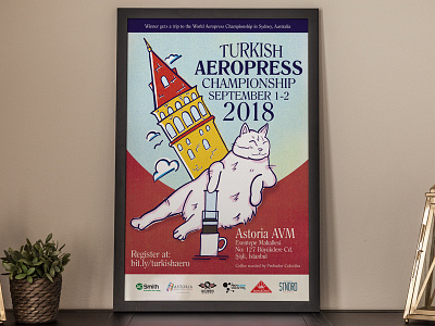Turkey Aeropress Competition Poster aeropress cat coffee turkey