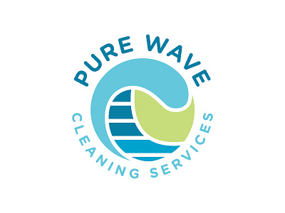 Pure Wave Logo clean cleaning green illustration logo texas wave