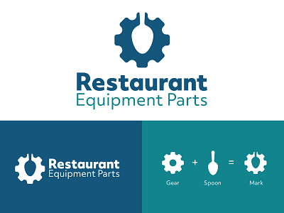 REP Logo gear logo mark restaurant spoon