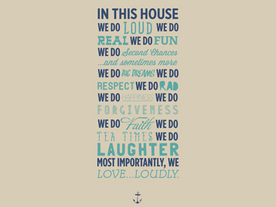 In This House typography