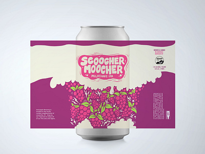 Scoocher Moocher beer beer art beer branding beer can beer label hand drawn handlettering procreate