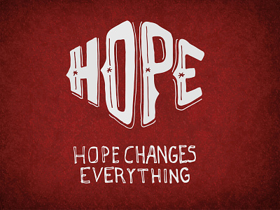 Hope hand drawn hope typography
