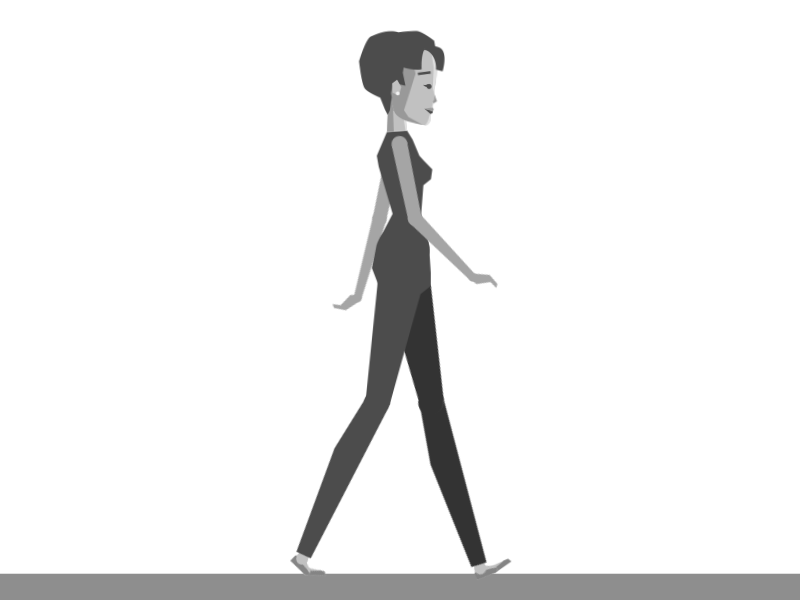 Walk Cycle WIP 2d after effects character cycle design girl identity visuals illustration nashville shape layers walk