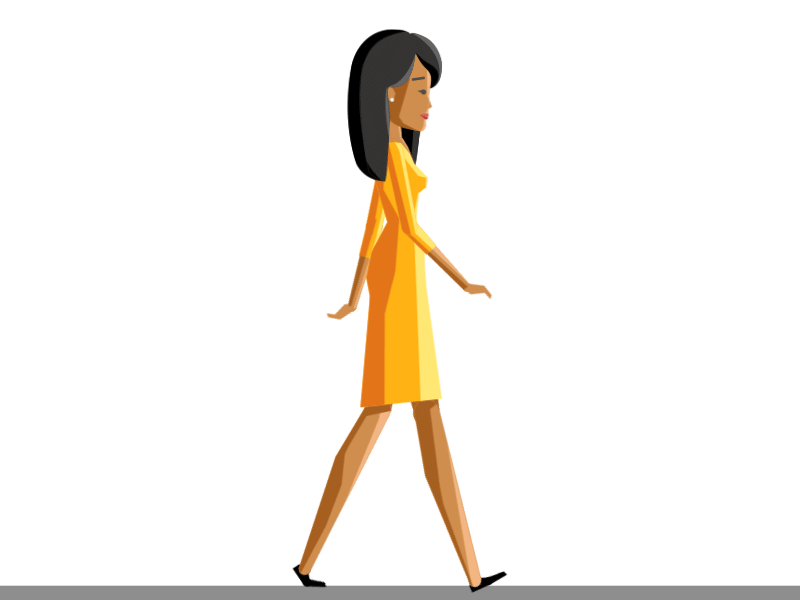 Walk Cycle WIP part 2 2d after animation cycle effects girl illustrator nashville walk