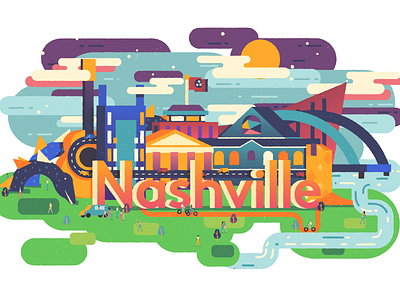 Nashville colors illustration nashville rejectied