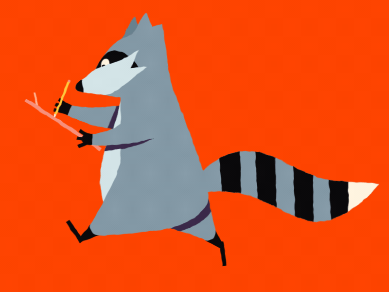 Raccoon animal animation cycle illustration raccoon run