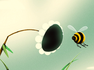 Bee and a Flower after effects character design illustration nashville