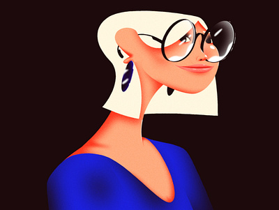 Girl with Glasses 2d after effects character design illustration