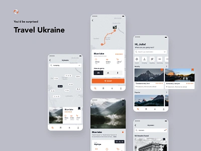 Travel App app art camping clean fishing interaction style travel travel app ui ux visual