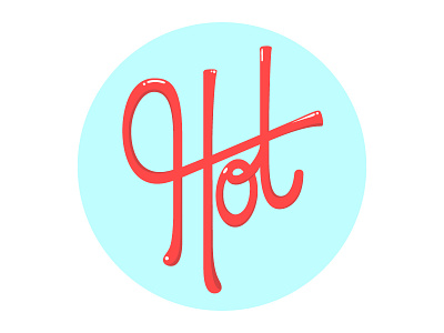 Hot Lettering cursive custom hot ketchup lettering text type