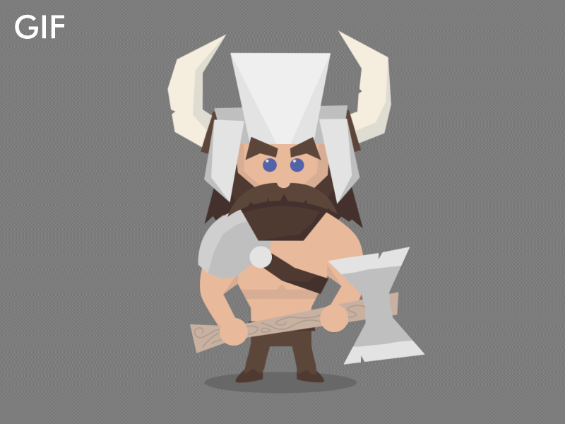 Grumpy Viking GIF after effects animated character character rig gif illustrator norse rig vector viking