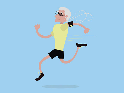 Running Dad character dad fathers day happy illustration running vector