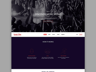 Last.fm - redesign flat fm icons last last.fm music online photoshop radio redesign sound web design