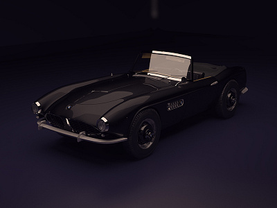 BMW 507 1959 3d automotive black bmw car cg cgi render scene