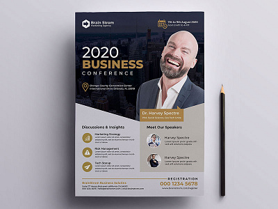 Conference Flyer Template a4 best business business flyer colorful conference conference flyer corporate latest meeting new photoshop psd psd template seminar