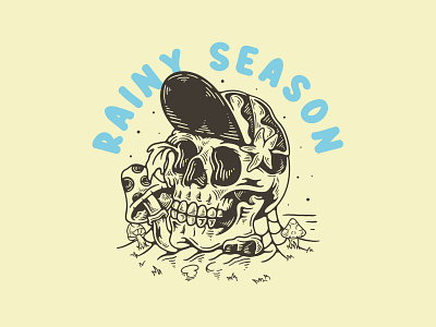 Rainy Season artwork branding design designgraphic freelancer illustration jobs logo photoshop skull typography